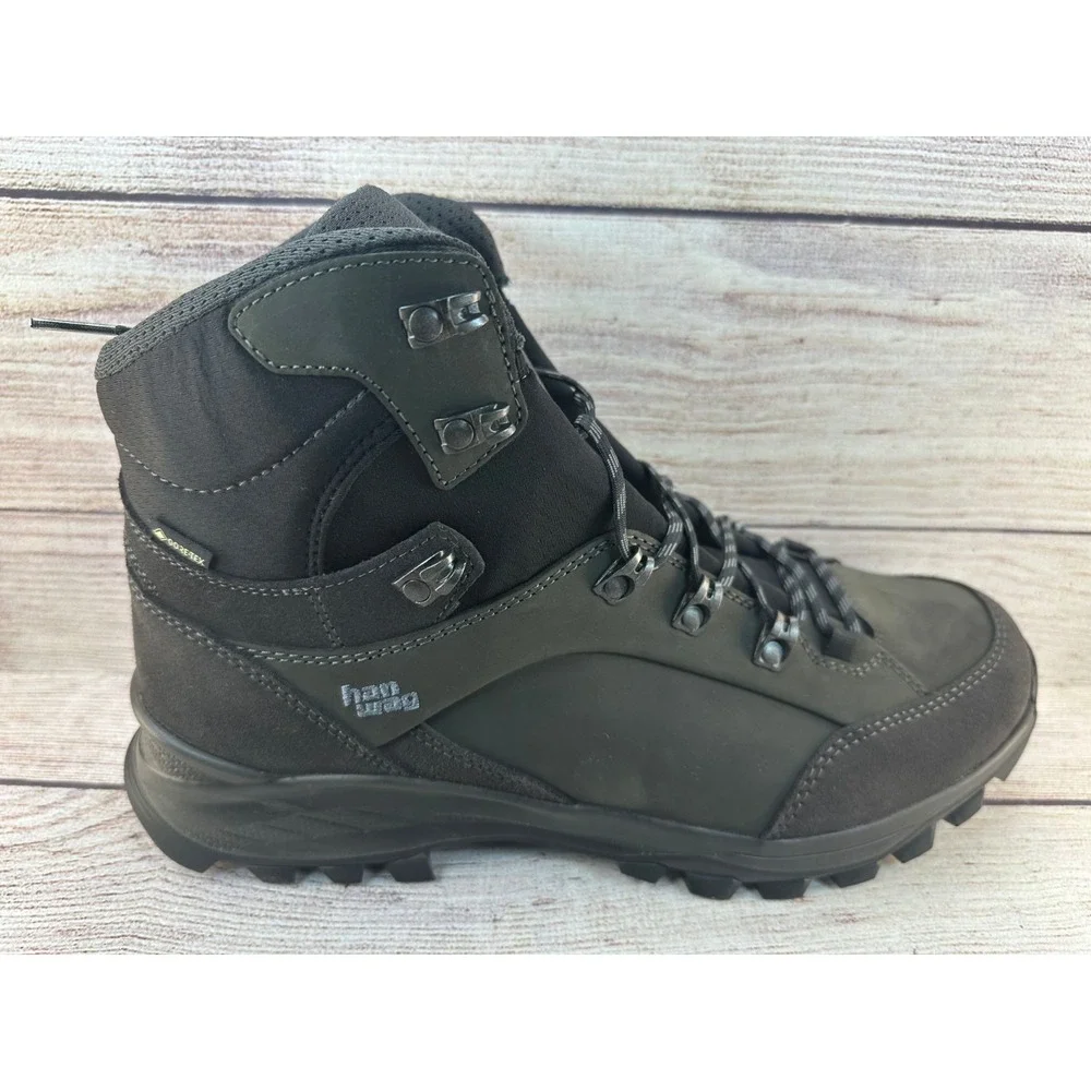 Hanwag Banks GTX Hiking Boot Mens Size 12 Asphalt/Asphalt Lace Up Waterproof